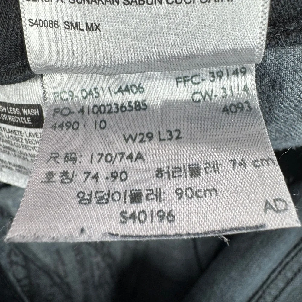Levis 511 Slim Fit Black Jeans Mens 29x32 04511-4406 Dark Wash Denim Pants